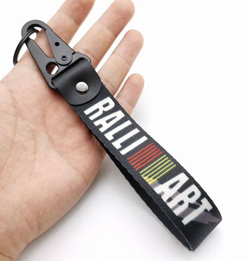 Car keychain/key ring with lanyard accessory Ralliart Black for Honda for Acura
