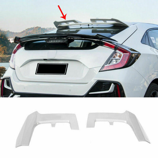 White Painted Roof Spoiler Tail Lip Wing Bar for Honda for Civic Hatchback 2016-2021