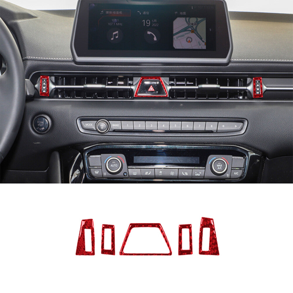 5Pcs Red Carbon Fiber Air Vent Outlet Kit Cover Trim for Toyota Supra 2019-2022