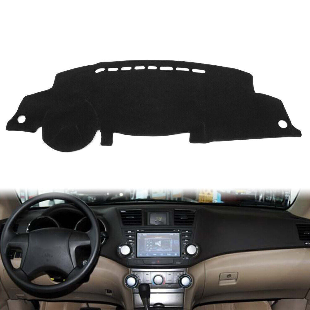 Car Dash Mat Dashboard Cover Dashmat Fit for Toyota Highlander 2008-2013 Black