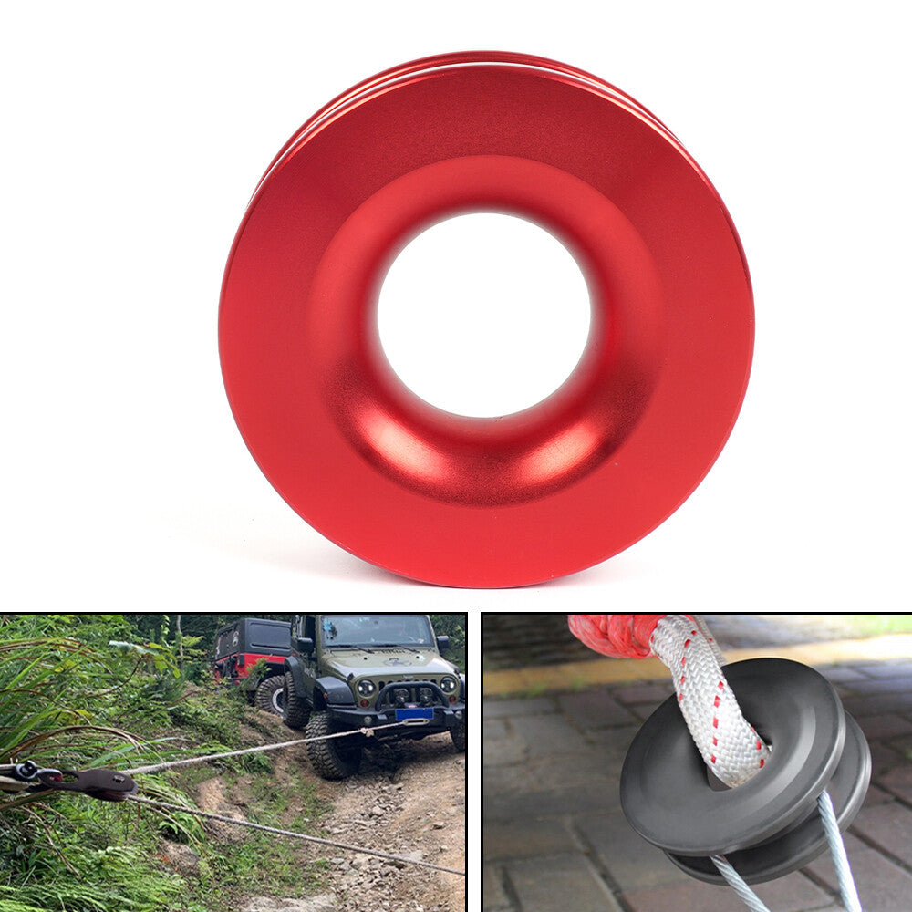 2PCS Red Winch Snatch Recovery Ring 66000 lbs For Soft Shackle ATV UTV Rcovery