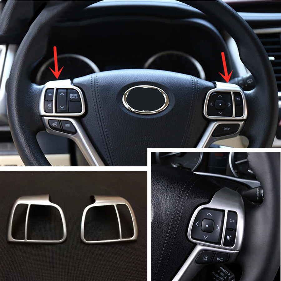 for Toyota Highlander 2017-2019 Matte Steering Wheel Button decor Cover trim