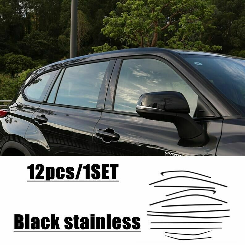 for Toyota Highlander 2020-23 Black titanium Window Sill Trim Molding Cover trim