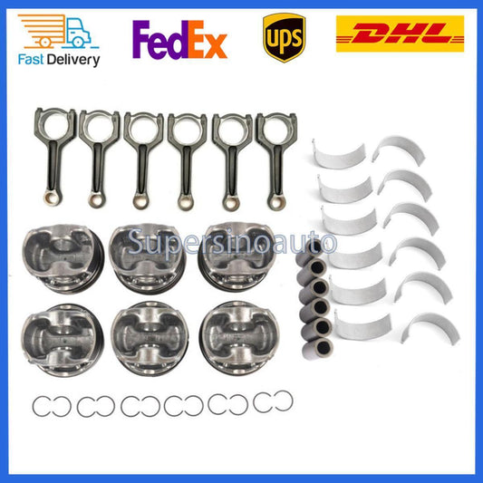 Pistons Rings Set  Connecting Rods  bearing for BMW 3.0L N55B30 Engine