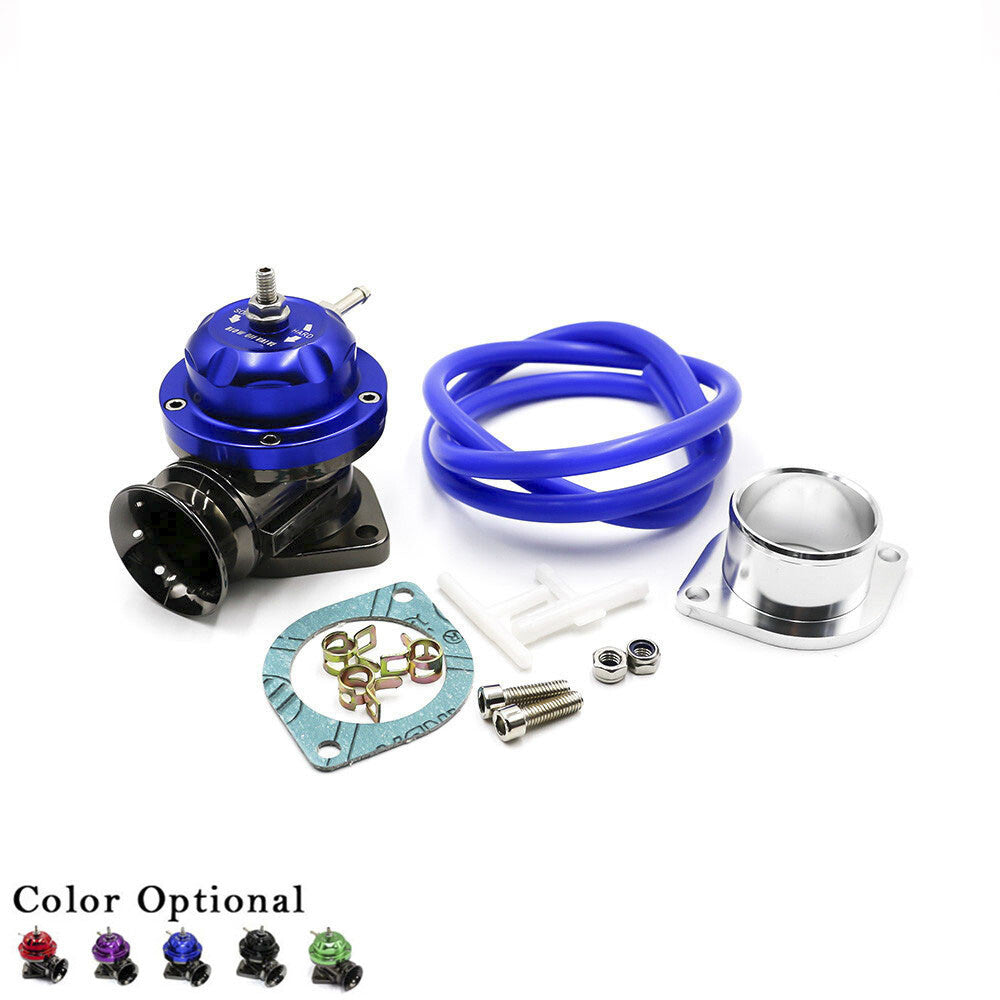 Universal Car Billet Aluminum Turbo Blow Off Valve+2.5 BOV Flange Pipe Blue