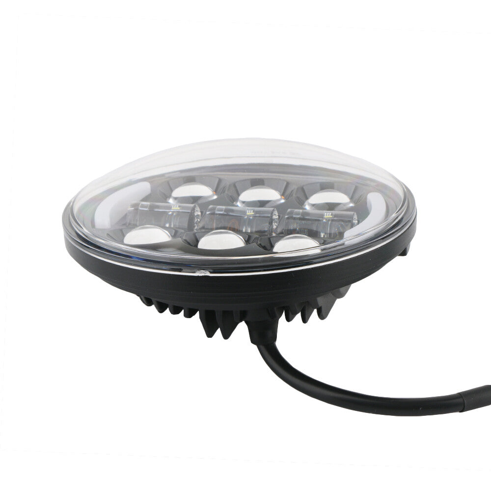 5.75-inch 5-3/4-inch round LED headlights with high and low beam DRLs suitable for Harley Sportster black.