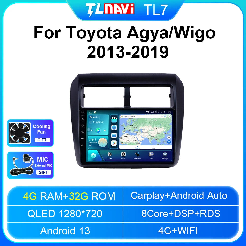 for Toyota AGYA/WIGO 2013-2019 Stereo Android Auto CarPlay Car Radio GPS Screen