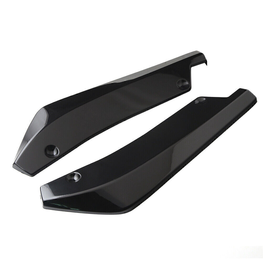 Universal Black Anti-Scratch Rear Bumper Lip Wrap Diffuser Splitter Canard