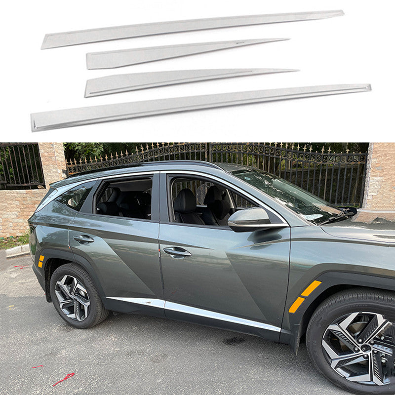 for Hyundai for Tucson 22-2023 Chrome Steel Body Side Door Cover Guard Trim Garnish