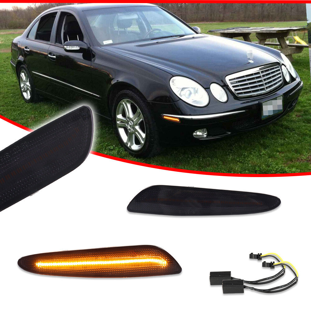 Smoked amber LED front marker corner lights suitable for 03-06 for Benz E-Class W211 AMG
