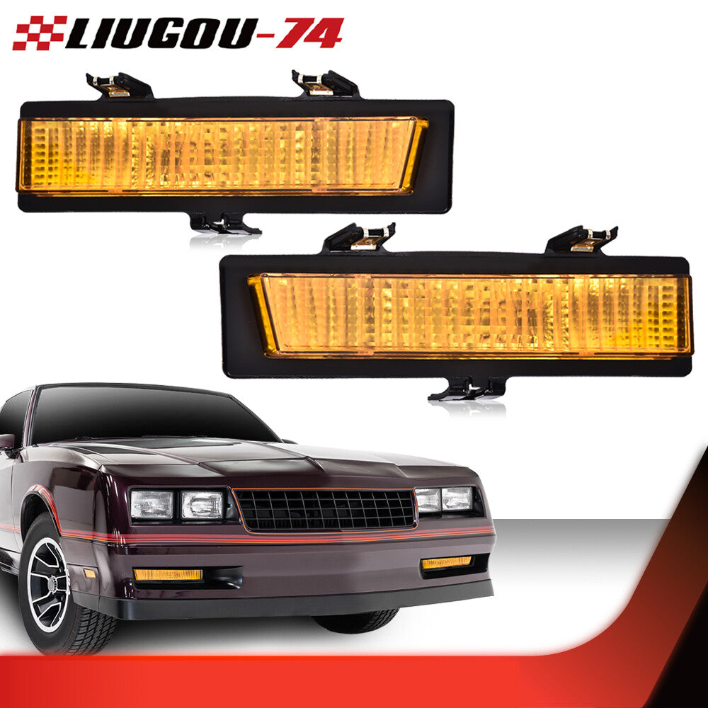 A pair of front turn signals and parking lights are suitable for Monte Carlo SS (models 83-88) and Carlo- (models 81-86).