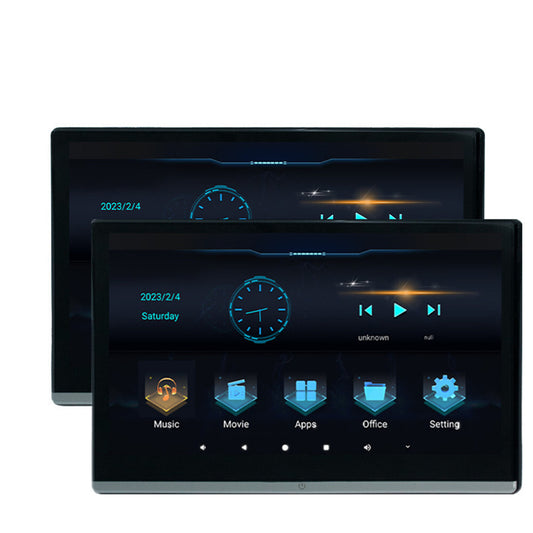 2Pcs Car Rear Headrest Monitor Player Touch Screen BT 1080P WIFI 4+64G 13.3in