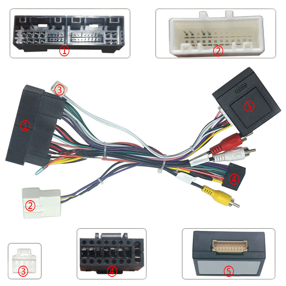 16 Pins for Hyundai for Elantra Santa Fe IX45 Stereo Harness with Canbus Box Black