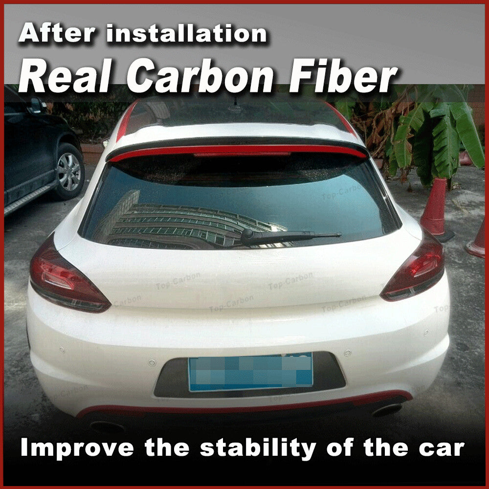 REAL CARBON Rear Roof Top Wing Spoiler Lip for VW Scirocco R 09-14 GTS 2013-14