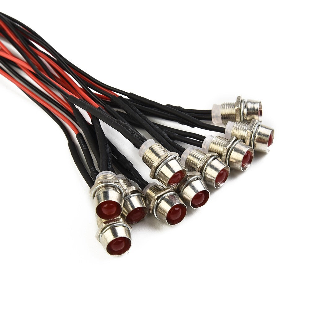 10-pack 8mm 12V Car Truck LED Indicator Dashboard Panel Lights AU