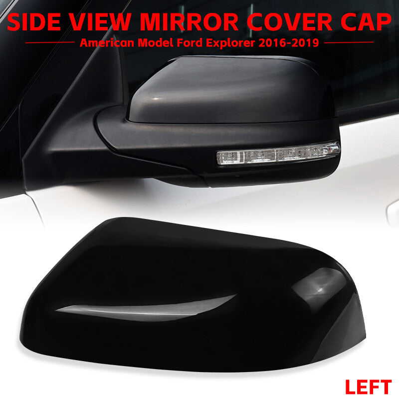 Black Left Driver Side Mirror Cover LH Fit for Ford EXPLORER 2016 2017 2018 2019
