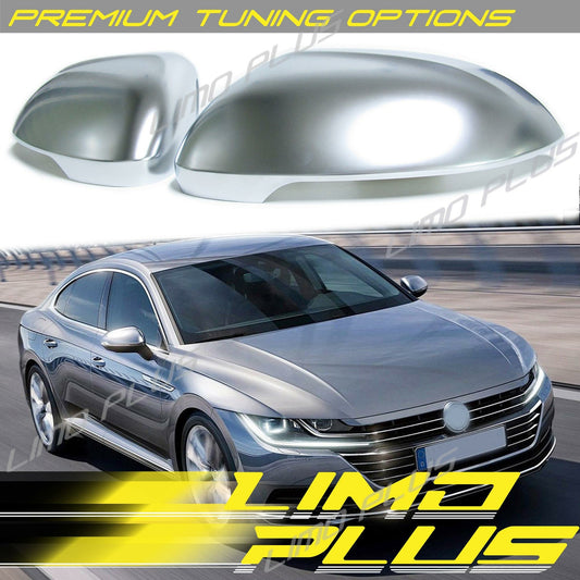 Matt Chrome Mirror Cover Caps for VW Arteon Hatchback 2019-2023 W/ Lane Assist