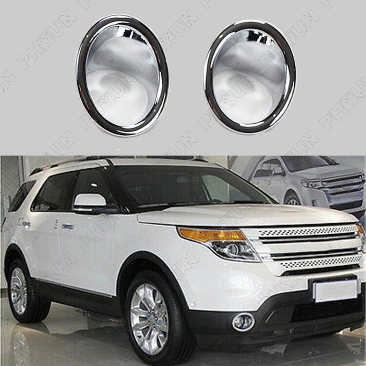 Chrome Style Front Fog Light Lamp Frame Cover Trim 2X for Ford Explorer 13-2015