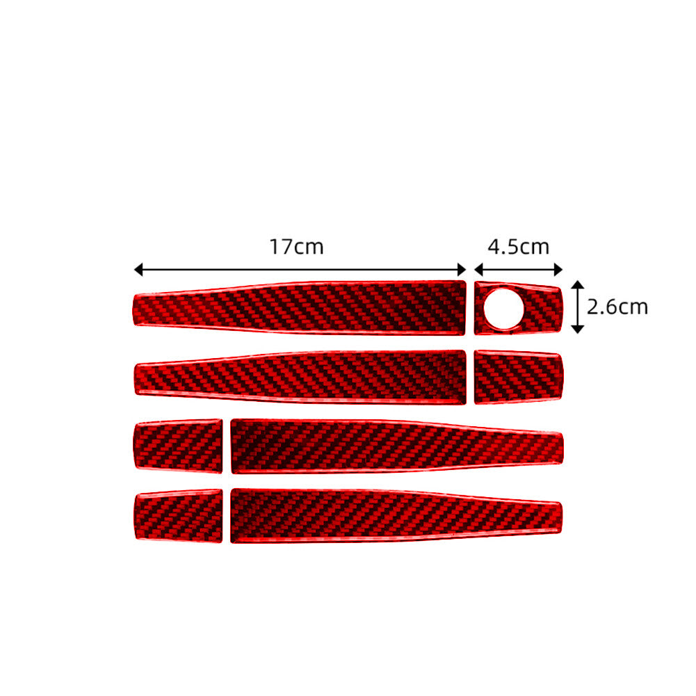 8Pcs Red Carbon Fiber Door's Handle Cover Trim for Chevrolet for Cruze 2009-2015
