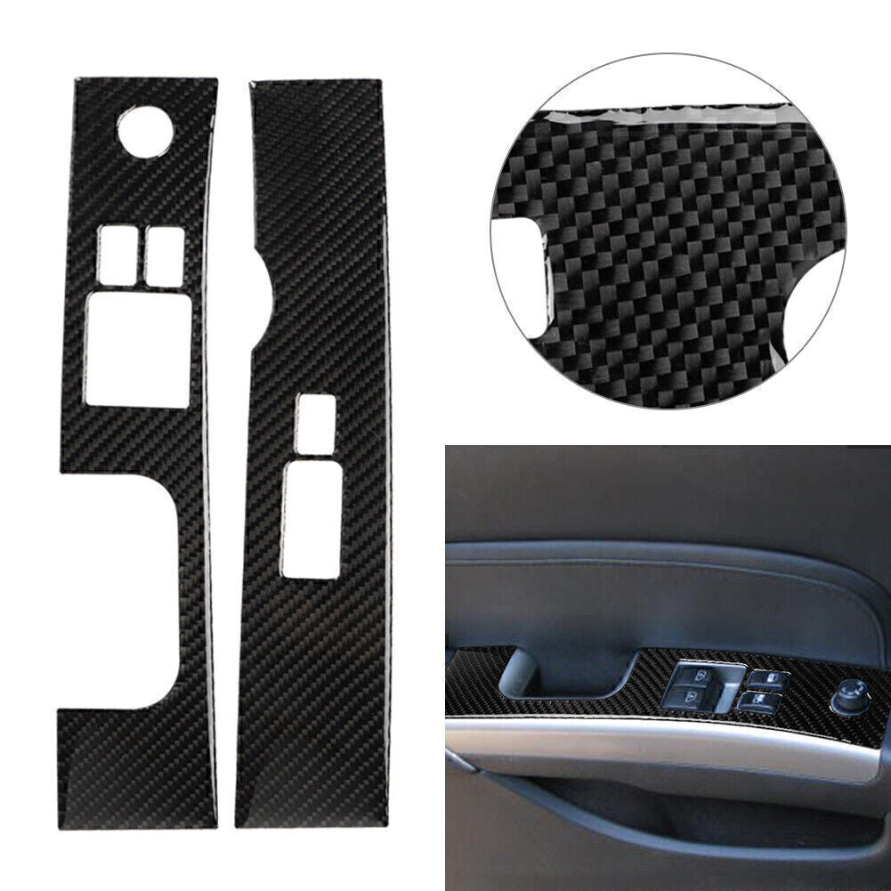 Carbon Fiber Interior Window Lift Switch Panel Cover Trim Fit for Nissan 350Z 06-09