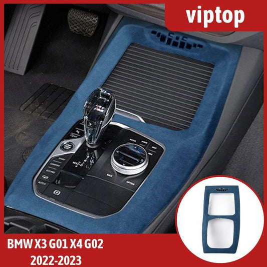 Inner Gear Shift Box Panel Cover Trim for BMW X3 G01 X4 G02 22-2023 Suede blue