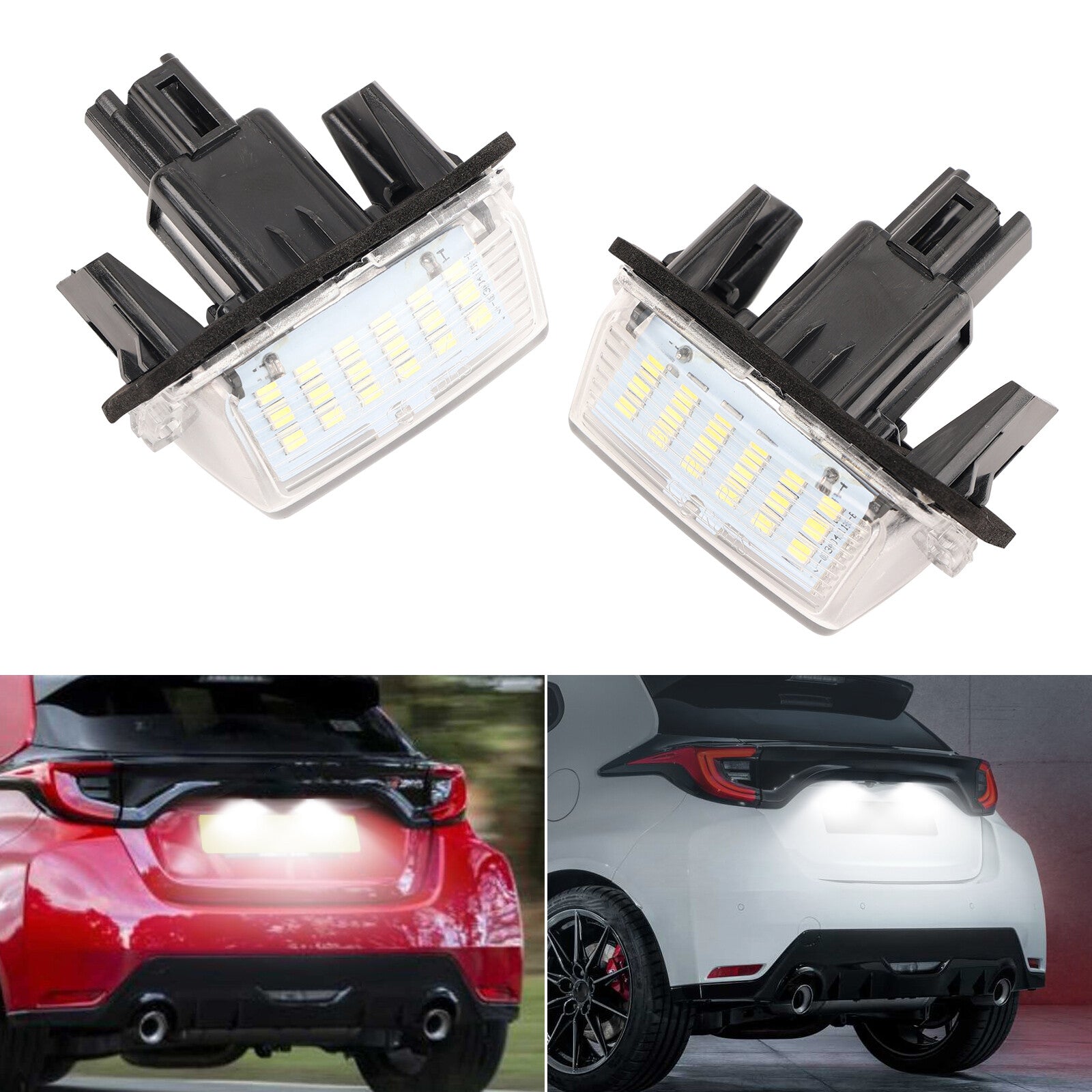 2x Rear LED License Number-Plate Light Lamp White for Toyota for Camry Yaris Prius C
