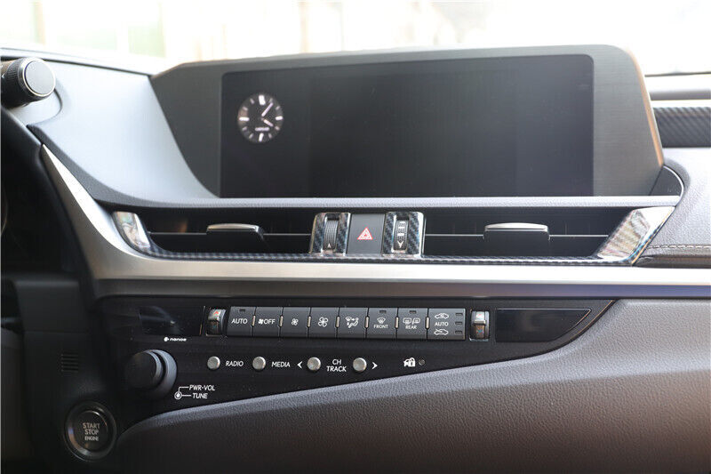 Middle Air Outlet Vent Cover Trim Fit for Lexus for ES 2018-2021 Black Carbon Fiber