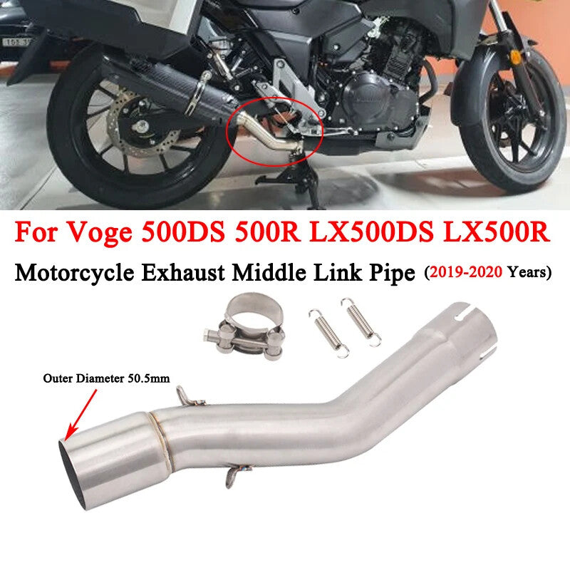 51mm Exhaust Mid Link Pipe for Voge 500DS/500R/LX500R, for Suzuki DL250 2019-2020