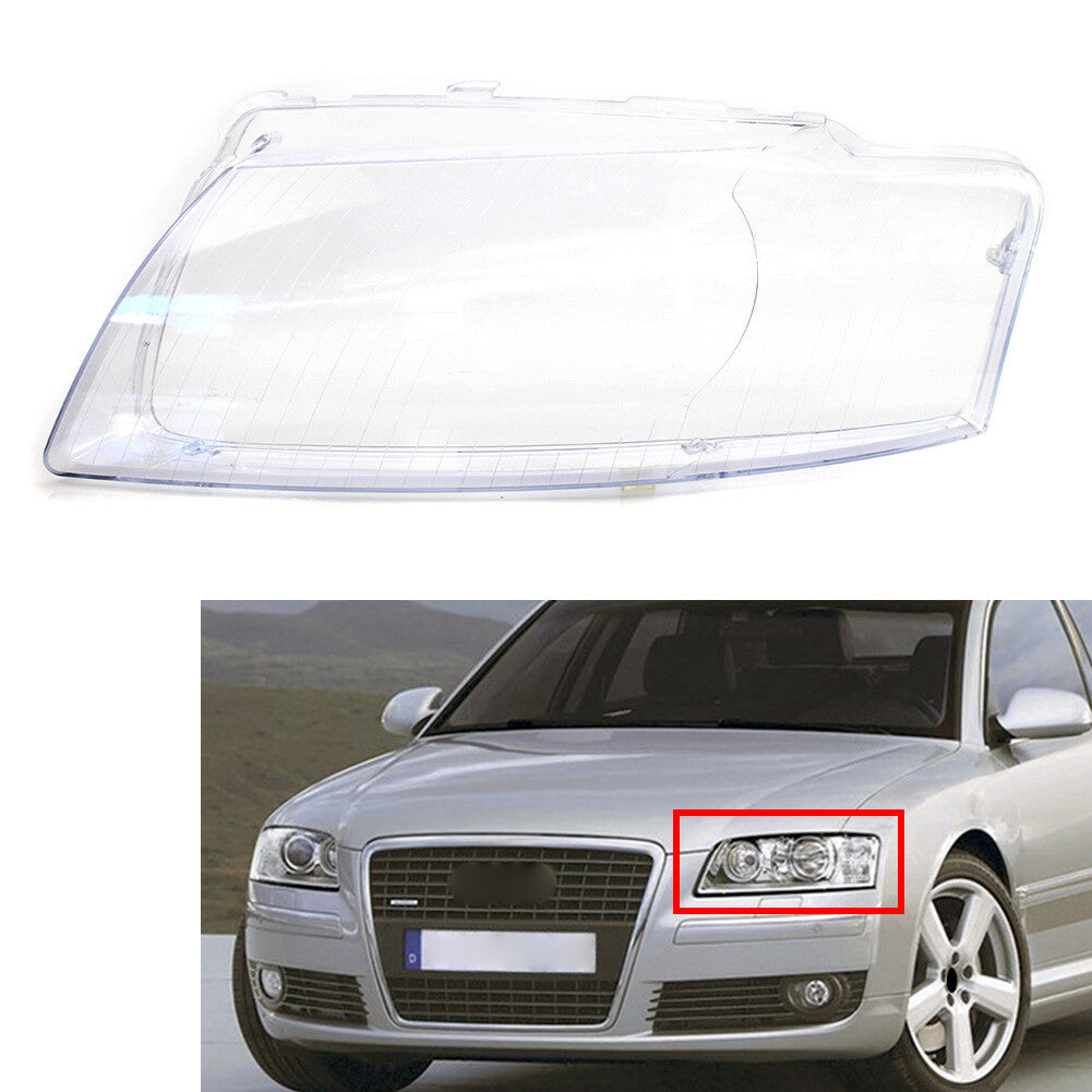 Headlight Lens Cover Headlamp Shell Fit for Audi for A8 D3 2005-2010 Transparent Left
