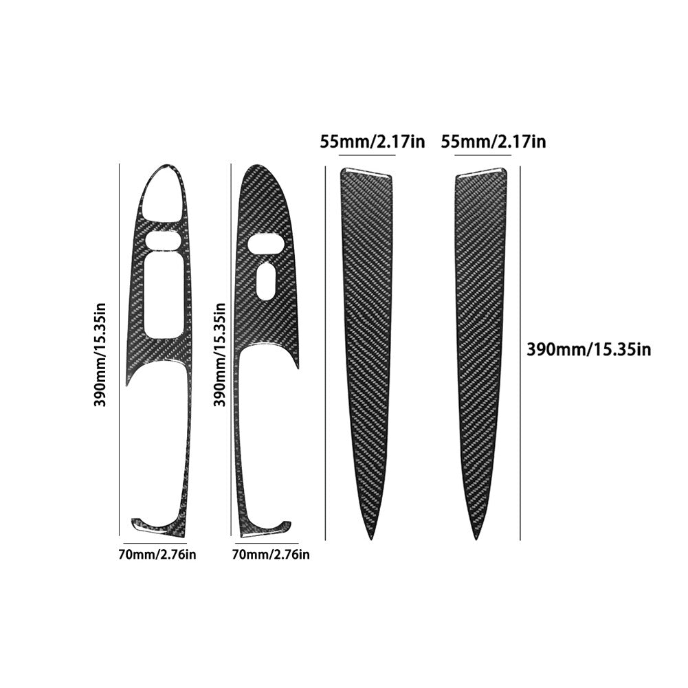 4Pcs Carbon Fiber Door Control Cover Trim for Ford for Mustang convertible 2001-2004