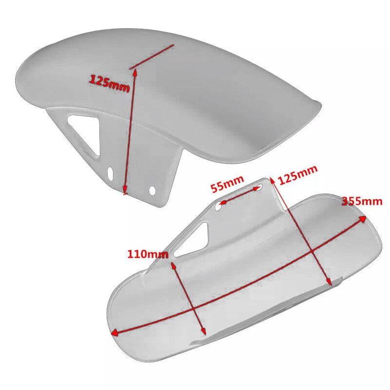 US Stock Modified Motor Front Wheel Cover Mudguard Splash Protector Mudguard Silver ¡Á 1