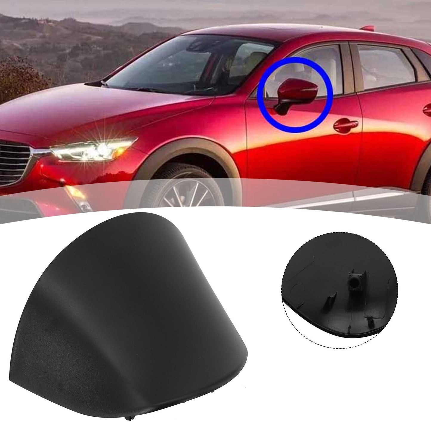 Enhanced Fitment Mirror Lower Cover for Mazda CX3 2016-2019 CX5 2015-2016 Black