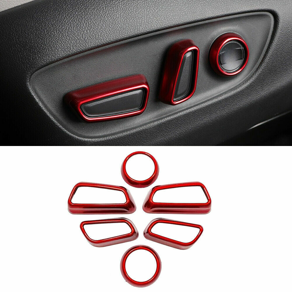 6pcs for Toyota Highlander 2020-2022 Red Inner for Seat Position Switch Button Cover