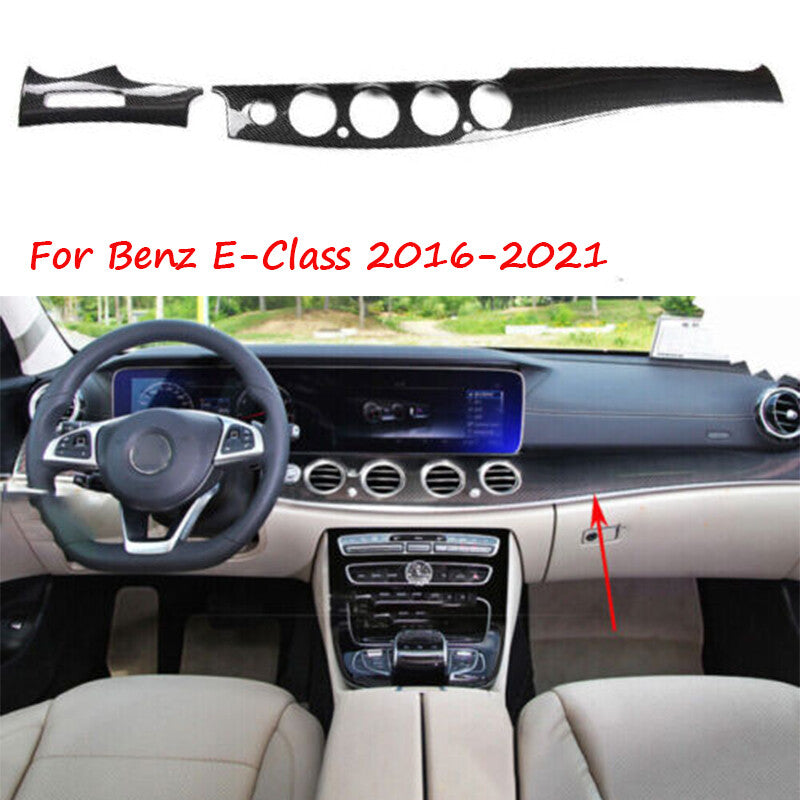 Car for Benz E-Class 16-21 ABS Carbon Fiber Middle Console Dashboard Panel Trim
