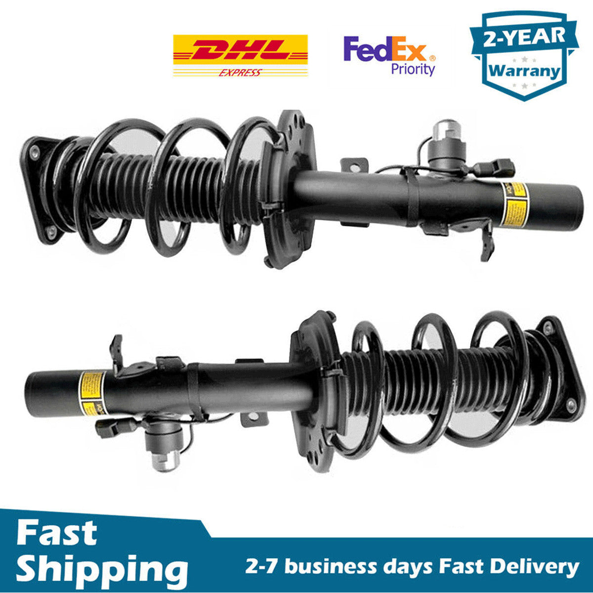 Pair Front Shock Coil Spring Struts Assembly Electric for Lincoln MKC 2015-2019