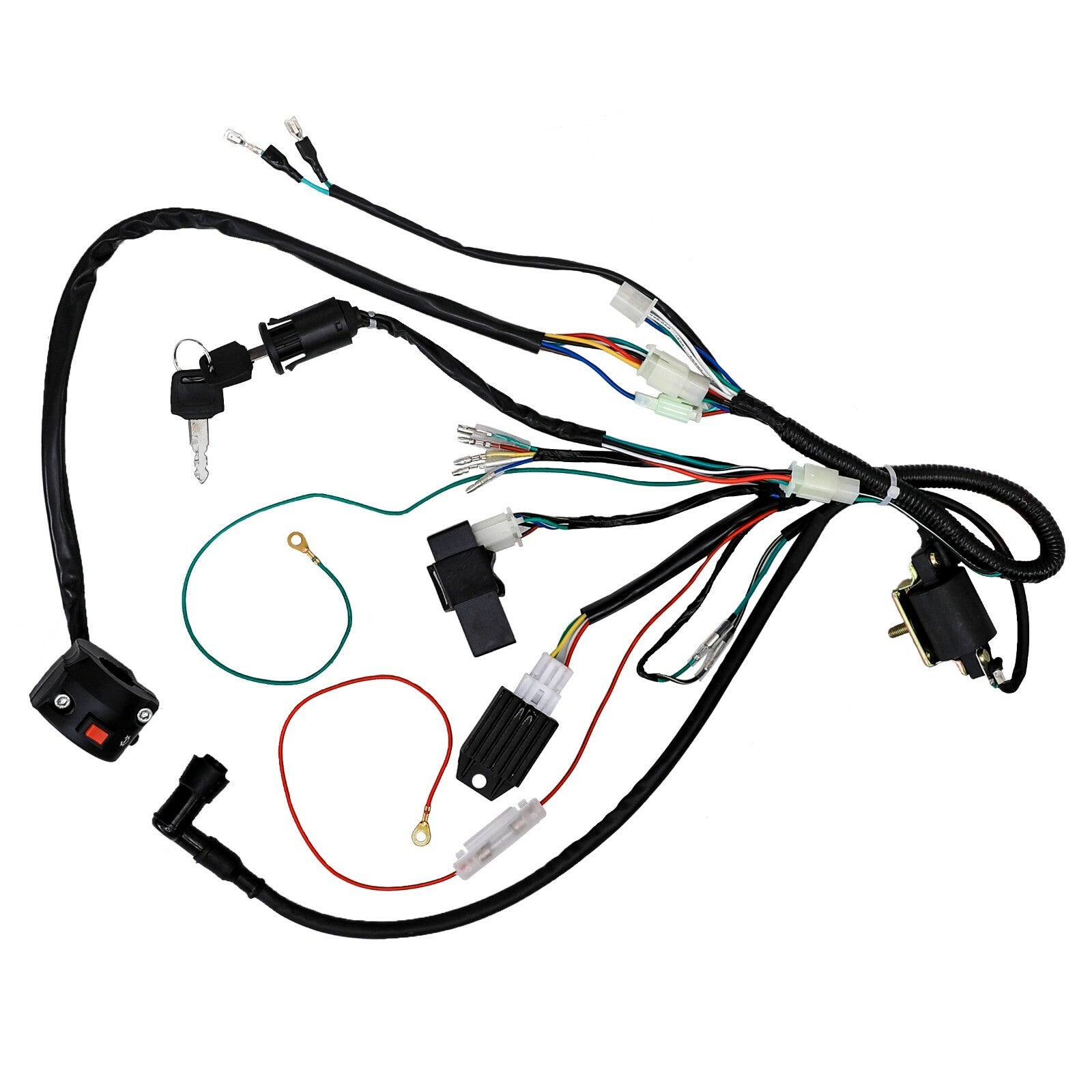 Wiring harness with light wires suitable for 50cc, 125cc, and 140cc engine off-road bicycles, Apollo SSR