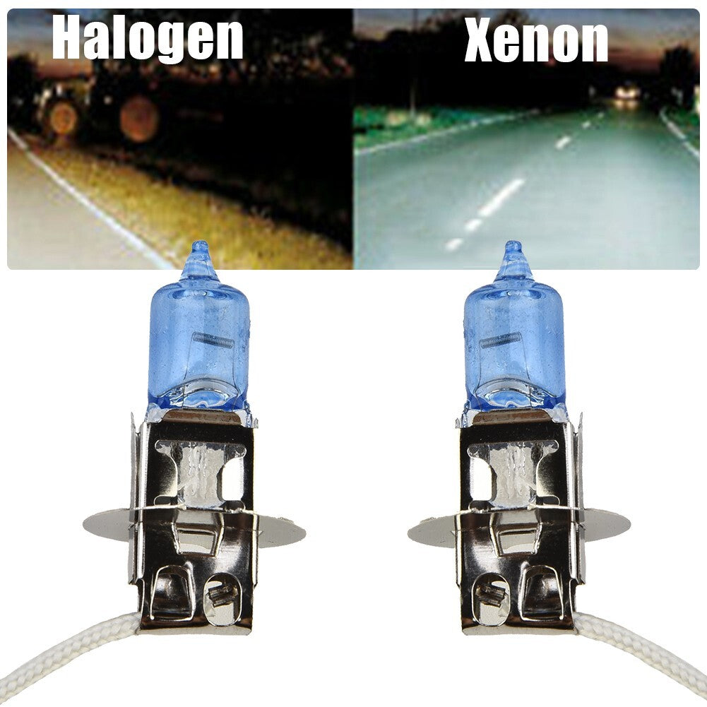 1 Dual H3 Xenon Headlights, White 100W-12V Halogen Headlights, 453 Fog Lights, Car Bulbs