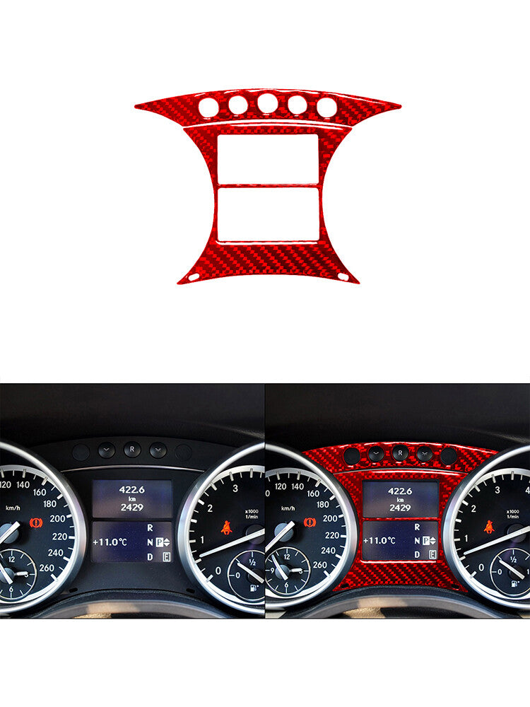 Red Carbon Fiber Speedometer Display Button Trim for Mercedes R-Class 2009-2012