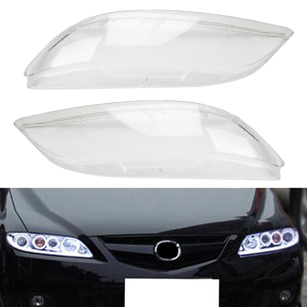Front headlight cover for left and right headlight lenses, suitable for Mazda 6 2003-2008.