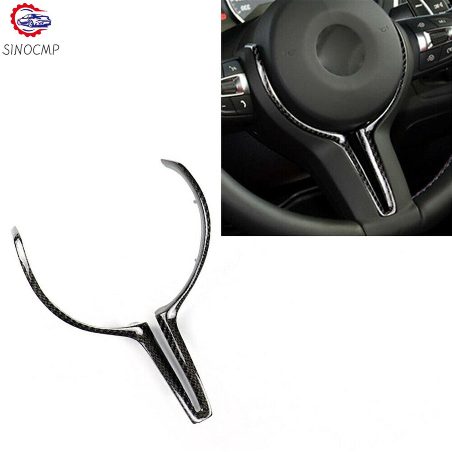 Real Carbon Fiber Steering Wheel Trim M Fits for BMW F80 M3/82 F83 M4/F10 New