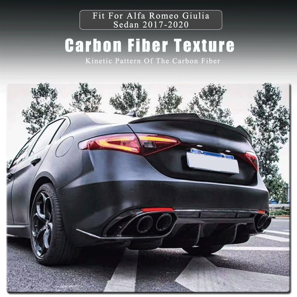 Rear Trunk Spoiler Wing REAL CARBON Fit for Alfa Romeo Giulia Sedan 2017-2020