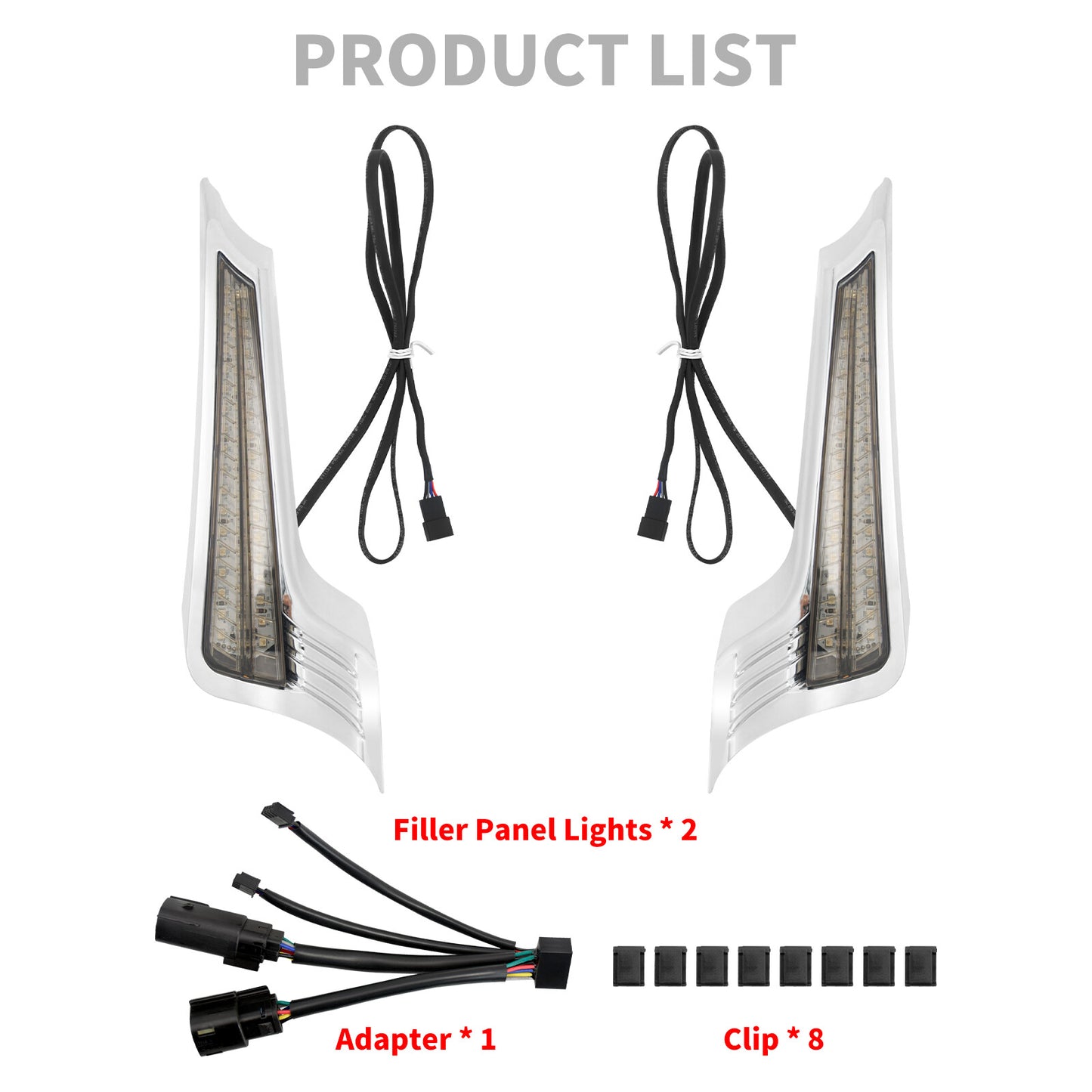 Chrome Rear Fender Red LED Turn Singal Light Somke Lens for Harley Touring 14-23