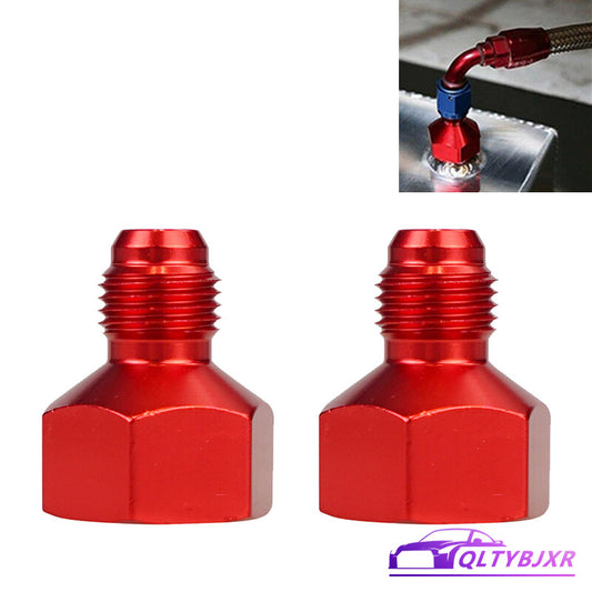 2Pcs 10AN Female to 6AN Male Flare Reducer Fitting Fuel Adapter AN10 to AN6 Red