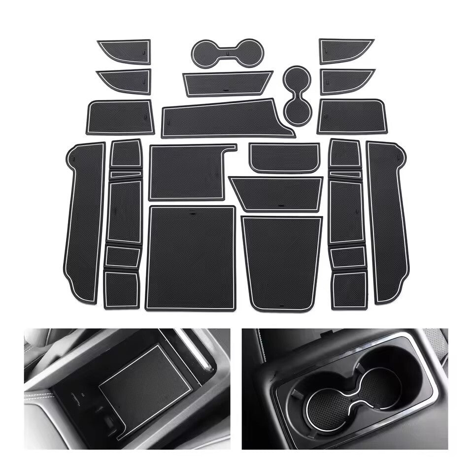 Car Gate Slot Cup Mat for Ford for Mustang Mach-E 2021 2022 Anti-Slip Mats BLACK