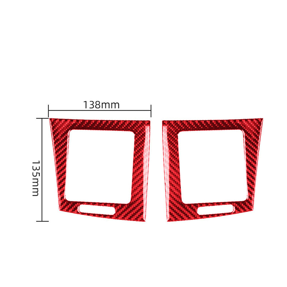 Red Carbon Fiber Center Control Air Outlet Trim for Toyota Highlander 2008-2013