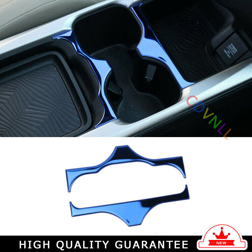 Middle Console Drinking Glass Trim 2 for Honda CRV CR-V 2017-2022 Blue Titanium
