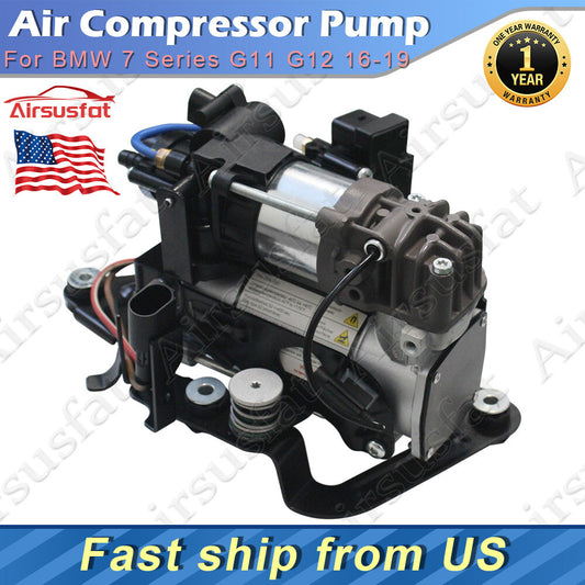 Air Suspension Pump with Bracket + Solenoid Valve Block Fit for BMW 7 Series G11 G12