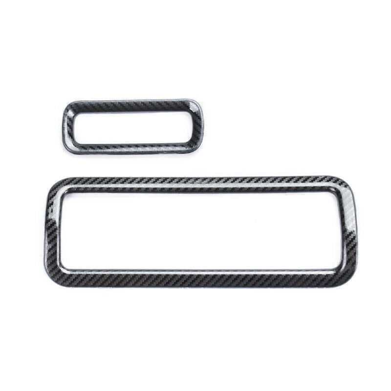 Headlight Button Frame Cover Trim 2 for Nissan Murano 15-21 Steel Carbon Fiber