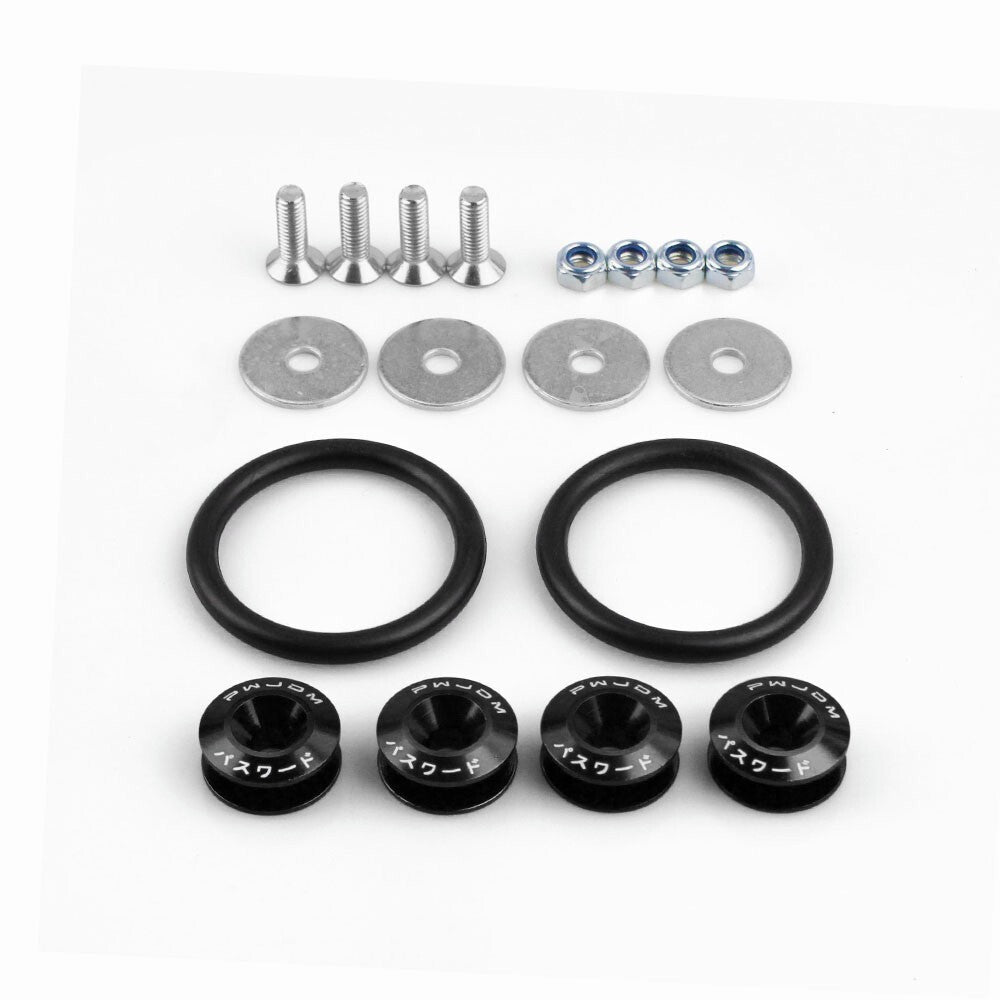 Black JDM Quick Release Fasteners Car Bumpers Trunk Fender Hatch Lids Kit