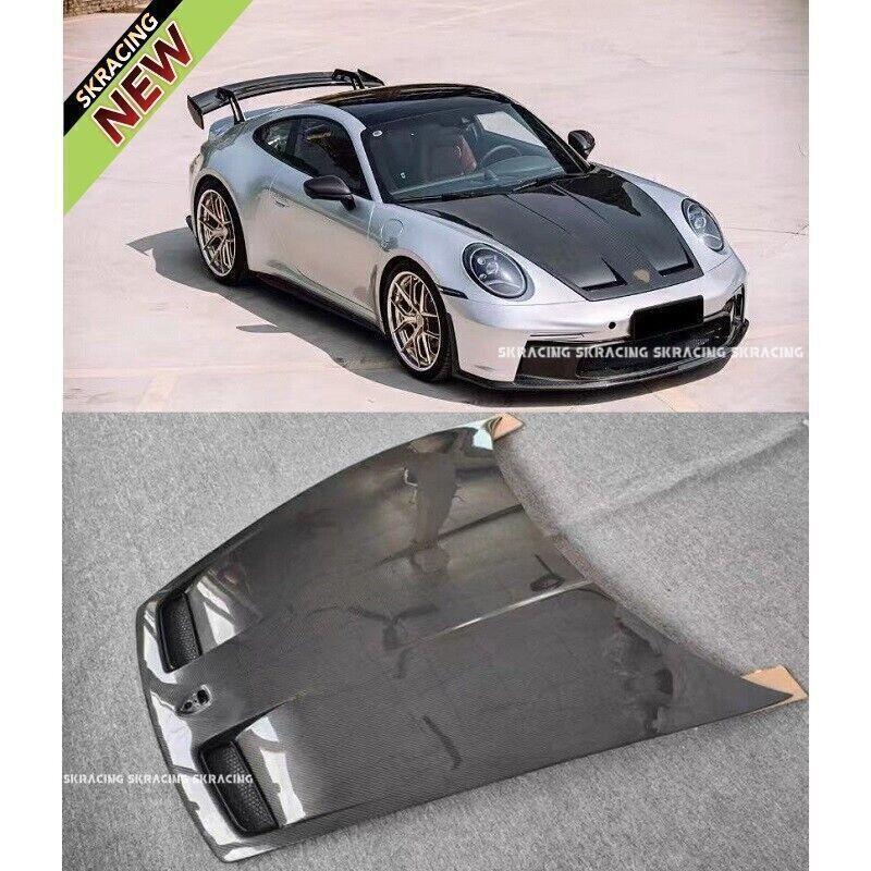 Bonnet carbon fiber engine hood panel for Porsche 911, 991, 992, and 997 Carrera.